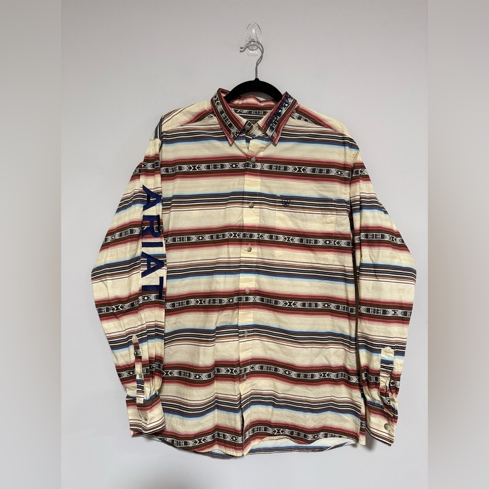 ARIAT Men’s Darren Fitted Long Sleeve Shirt Size Large Aztec Western Rodeo